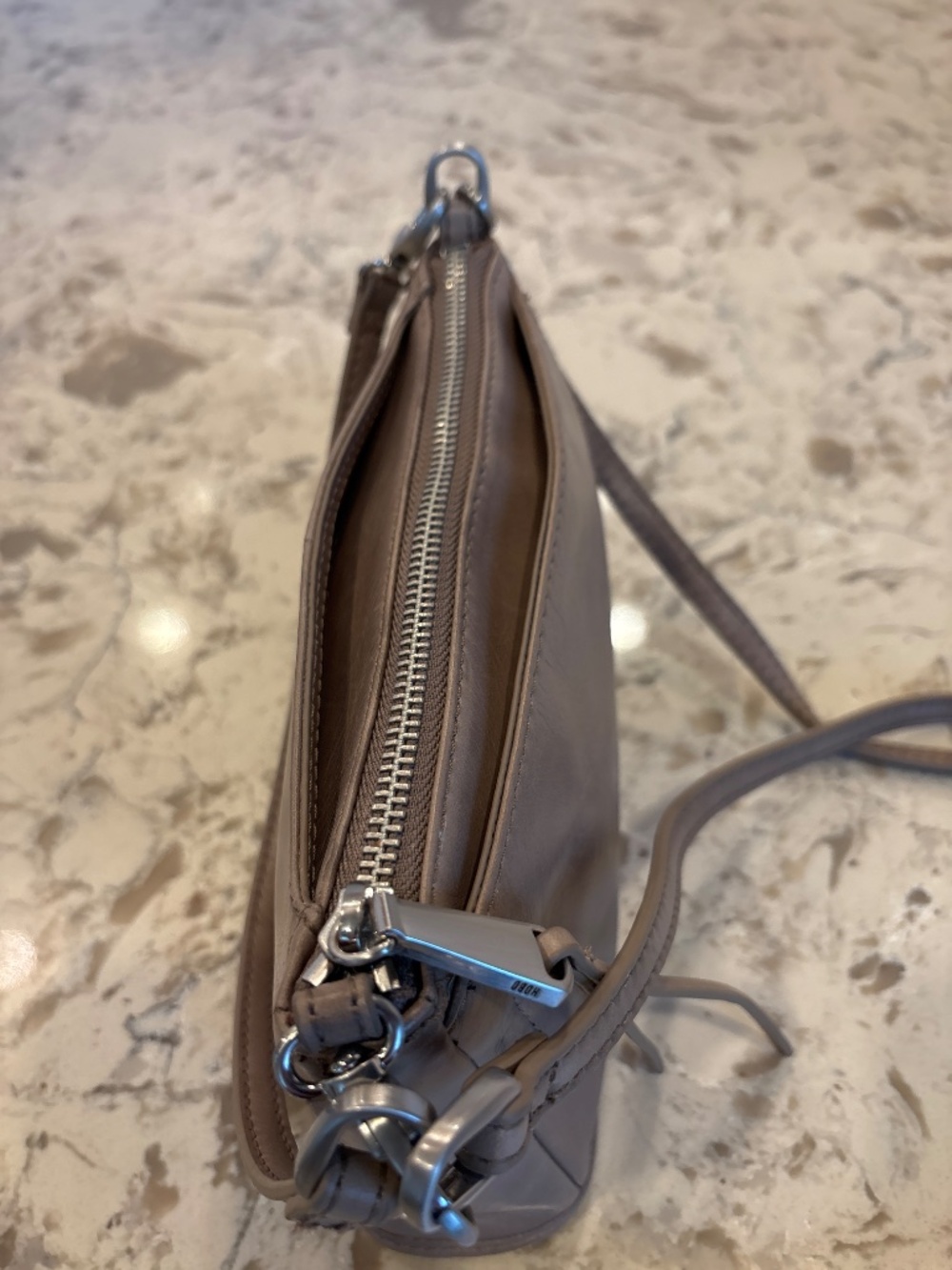 HOBO Cadence Taupe Leather Crossbody Handbag View 6
